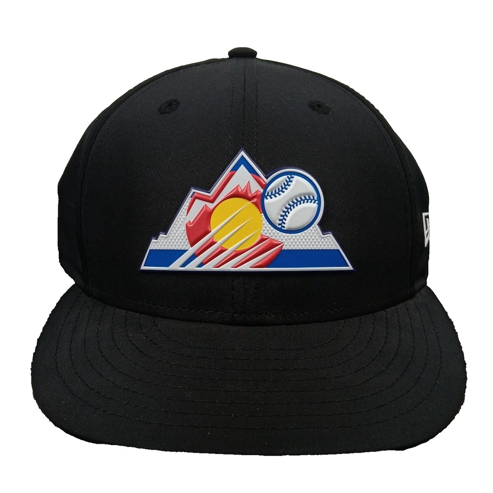 Black New Era Colorado‎ Rockies 59fifty State Flag Mountains Logo 7 1/4 Hat Cap